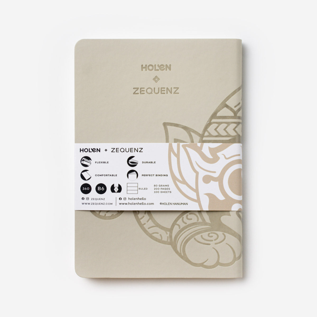 Hanuman Notebook Beige (สมุดหนุมานลิงจั๊ก สีเบจ) ⚪ – HOLEN
