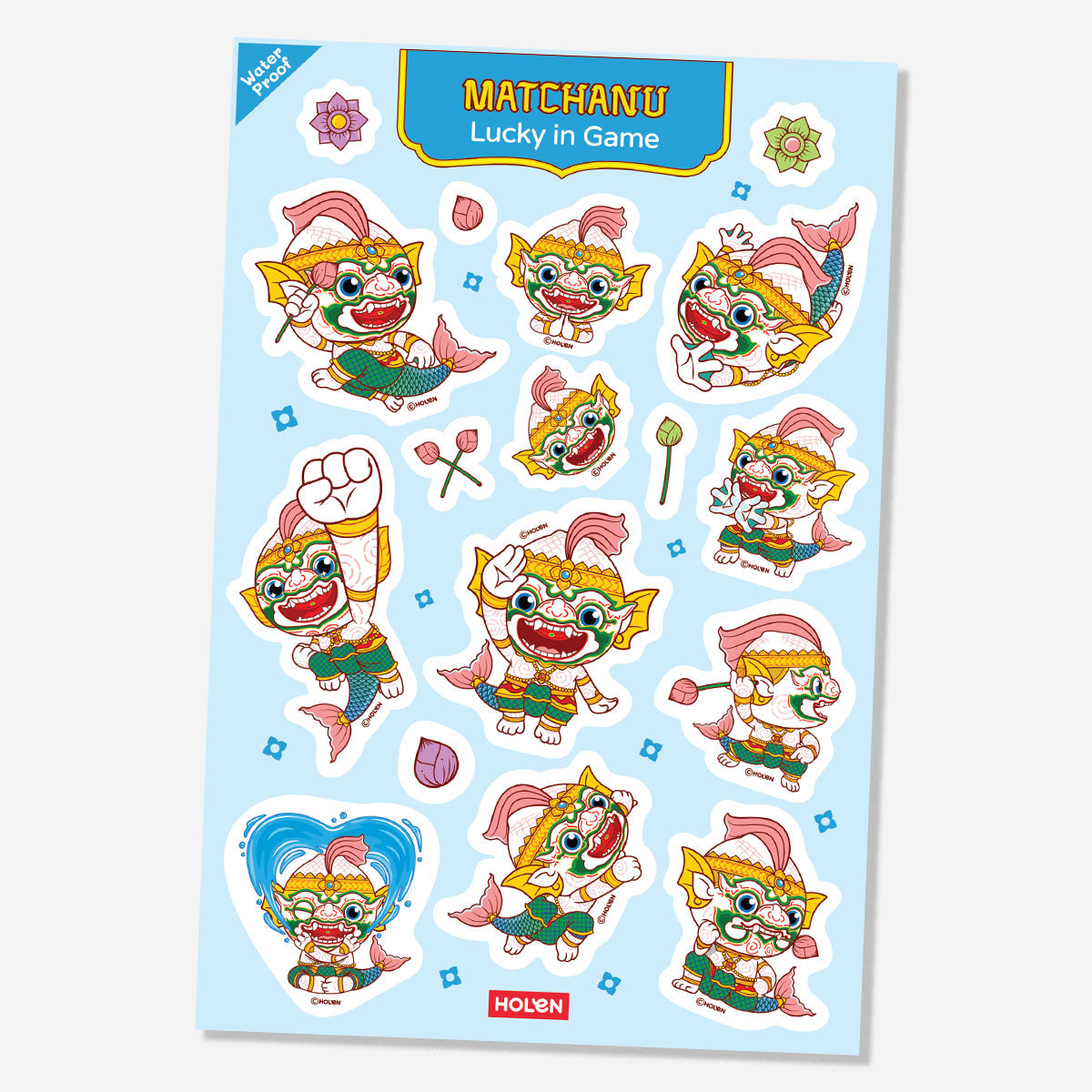Matchanu Waterproof Ramakien Sticker - Matchanu Lucky in Game (สติ๊กเกอร์รามเกี ...
