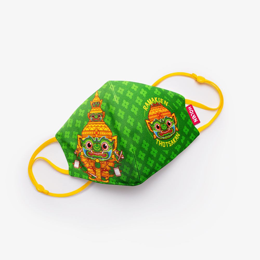 Hello Mask for Kids - Ramakien Thotsakan (หน้ากากผ้าฮัลโหลคิดส์ รามเกียรติ์ทศกัณฐ์) (Size-M)