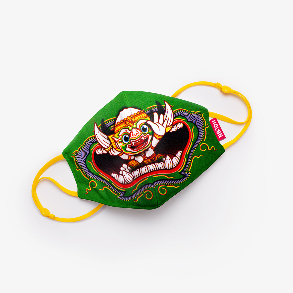 Hello Mask for Kids - Hanuman Approved (หน้ากากผ้าฮัลโหลคิดส์ หนุมานให้ผ่าน) (Size-M)
