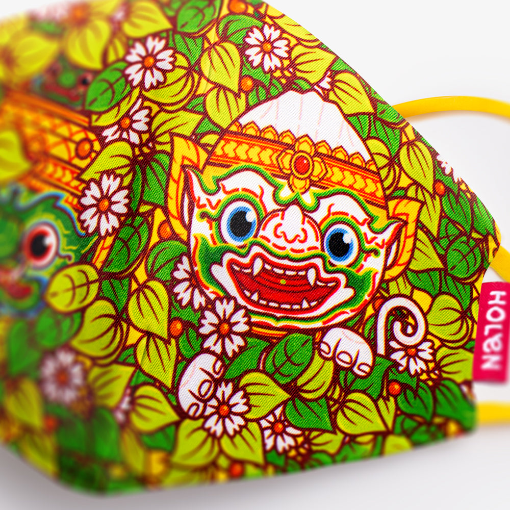 Hello Mask for Kids - Buddy in the Jungle (หน้ากากผ้าฮัลโหลคิดส์ คู่หูลิงยักษ์ท่องไพร) (Size-M)