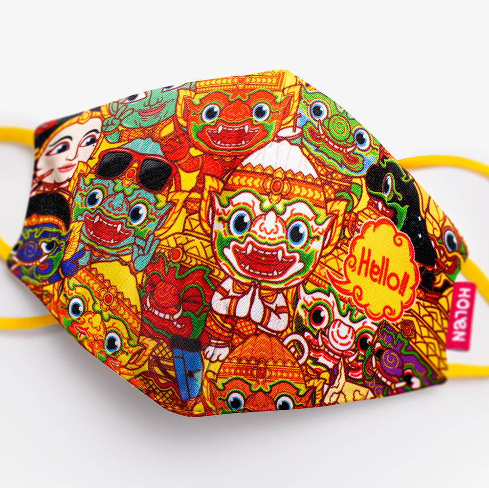 Hello Mask for Kids - Ramakien (หน้ากากผ้าฮัลโหลคิดส์ คณะรามเกียรติ์) (Size-M)