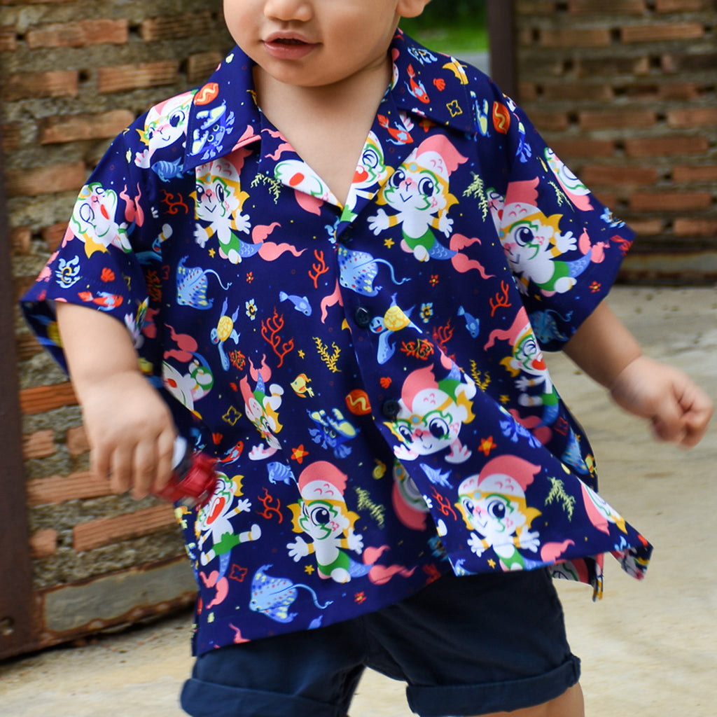 Happiness Kid Shirt - Matchanu (เสื้อเชิ้ตเด็กมัจฉานุสำราญใต้ท้องทะเล)