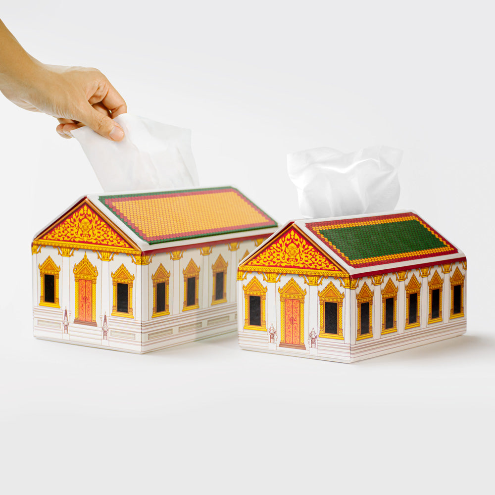 Wat Wa Aram Tissue Box (ชุดกล่องใส่ทิชชู่อาราม 2 กล่อง)